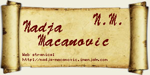 Nadja Macanović vizit kartica